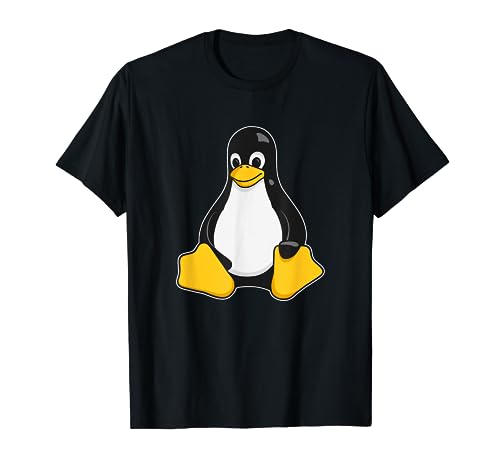 Linux Mascot Tux the Penguin Enhanced Black Gift Men Women T-Shirt von Merch for Nerds by Witty Logic