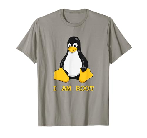 Linux Mascot Tux the Penguin I Am Root Men Women T-Shirt von Merch for Nerds by Witty Logic