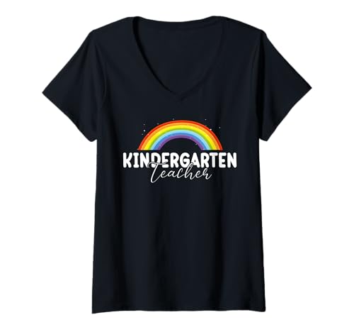 Damen Kindergarten Teacher T-Shirt mit V-Ausschnitt Damen Kindergarten Teacher T-Shirt mit V-Ausschnitt von Merch for Teacher