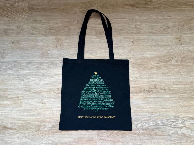 Me/Cfs Macht Keine Feiertage - Statement-Shopper Awarenessbag Jute Beutel Weihnachtstasche von Merch4MEcfs