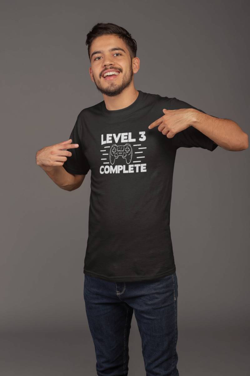 Level 3 Complete T-Shirt - Funny Mens 3rd Wedding Anniversary Shirt Year Gift For Father's Day Christmas von MerchBuster