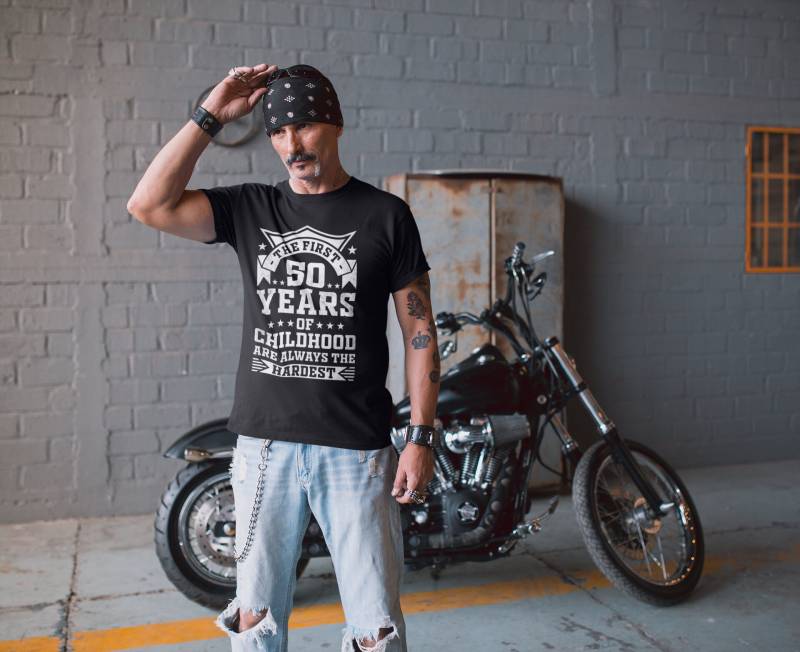 Shirt 50Th Birthday Gift For Him/Her The First 50 Years Of Childhood Are Always Hardest von MerchBuster