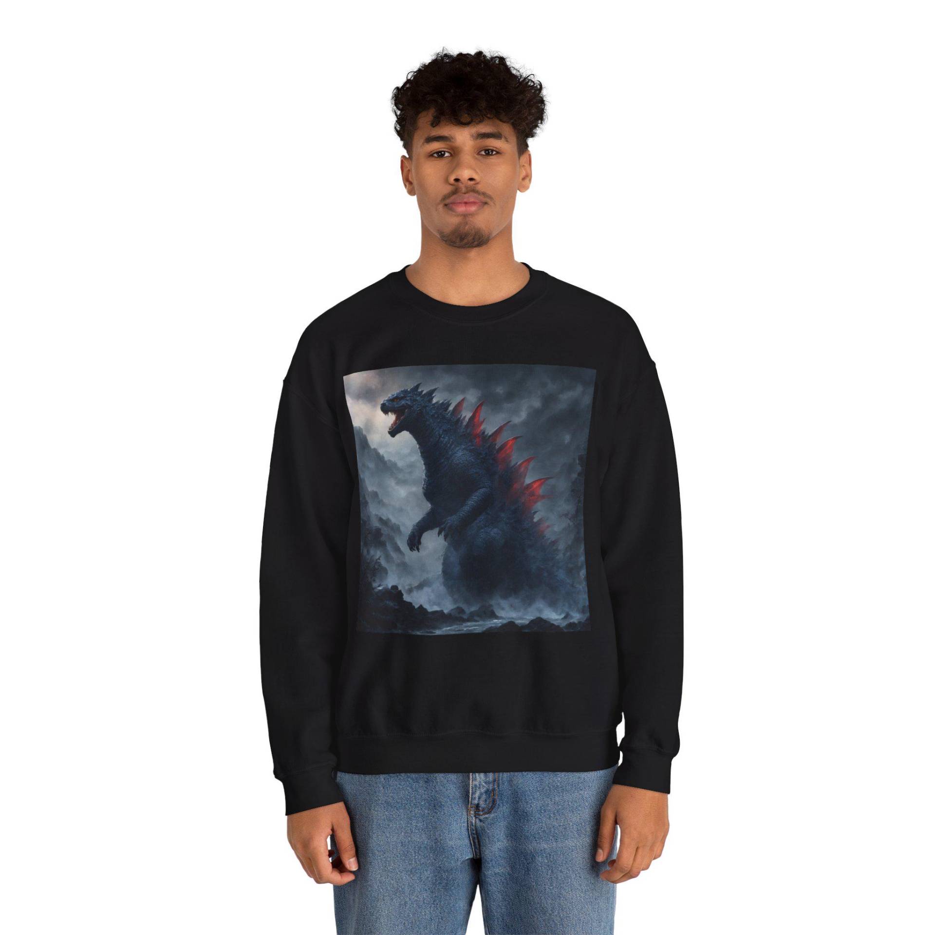 Godzilla Sweatshirts For Men Kaiju Sweatshirt Movie Monster Crewneck Jumper Gojira Fan Apparel Giant Lizard Gift von MerchTeeShop