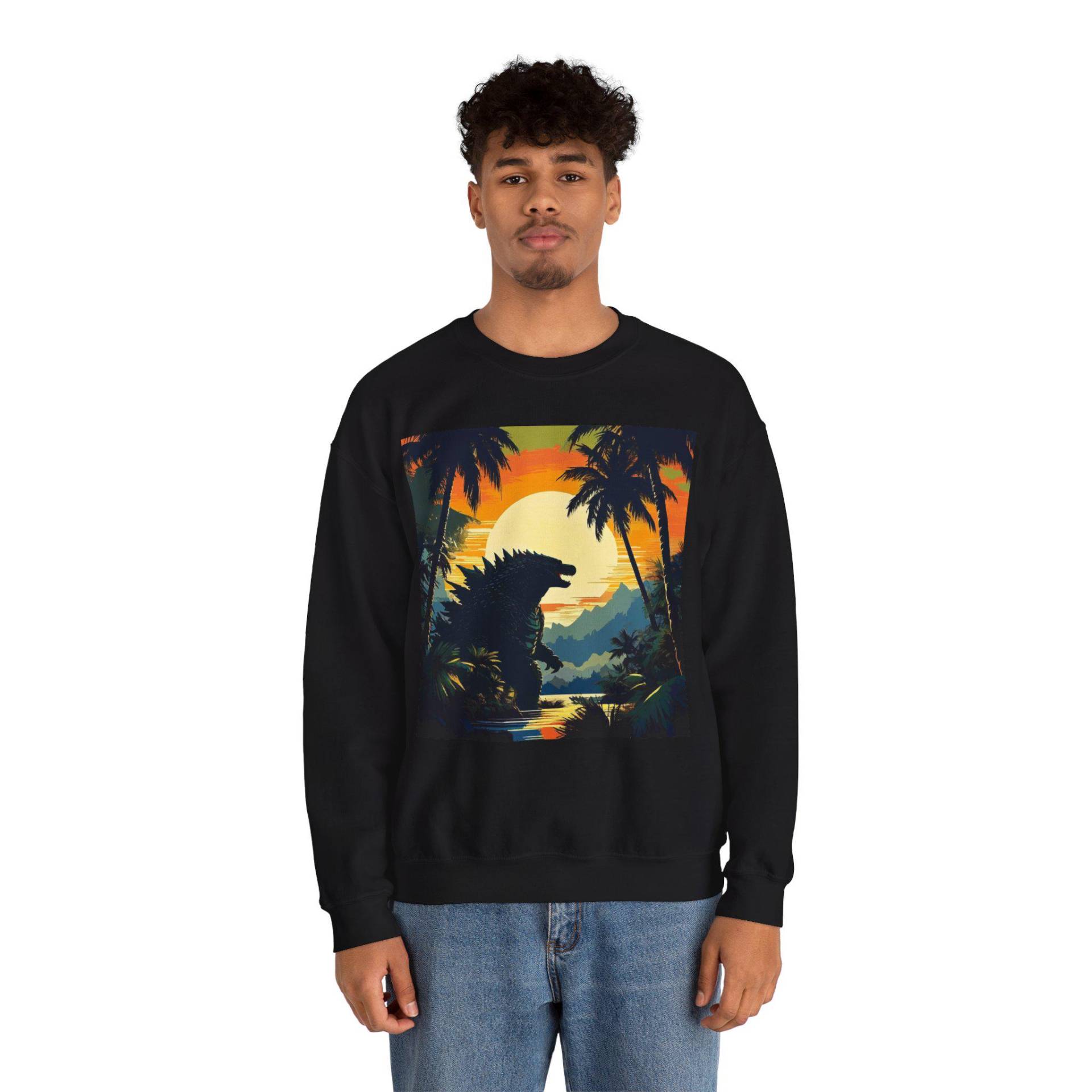 Godzilla Sweatshirts For Men Kaiju Unisex Sweatshirt Gojira Monster Crewneck Jumper Giant Lizard Sweater Japanese Pullover von MerchTeeShop
