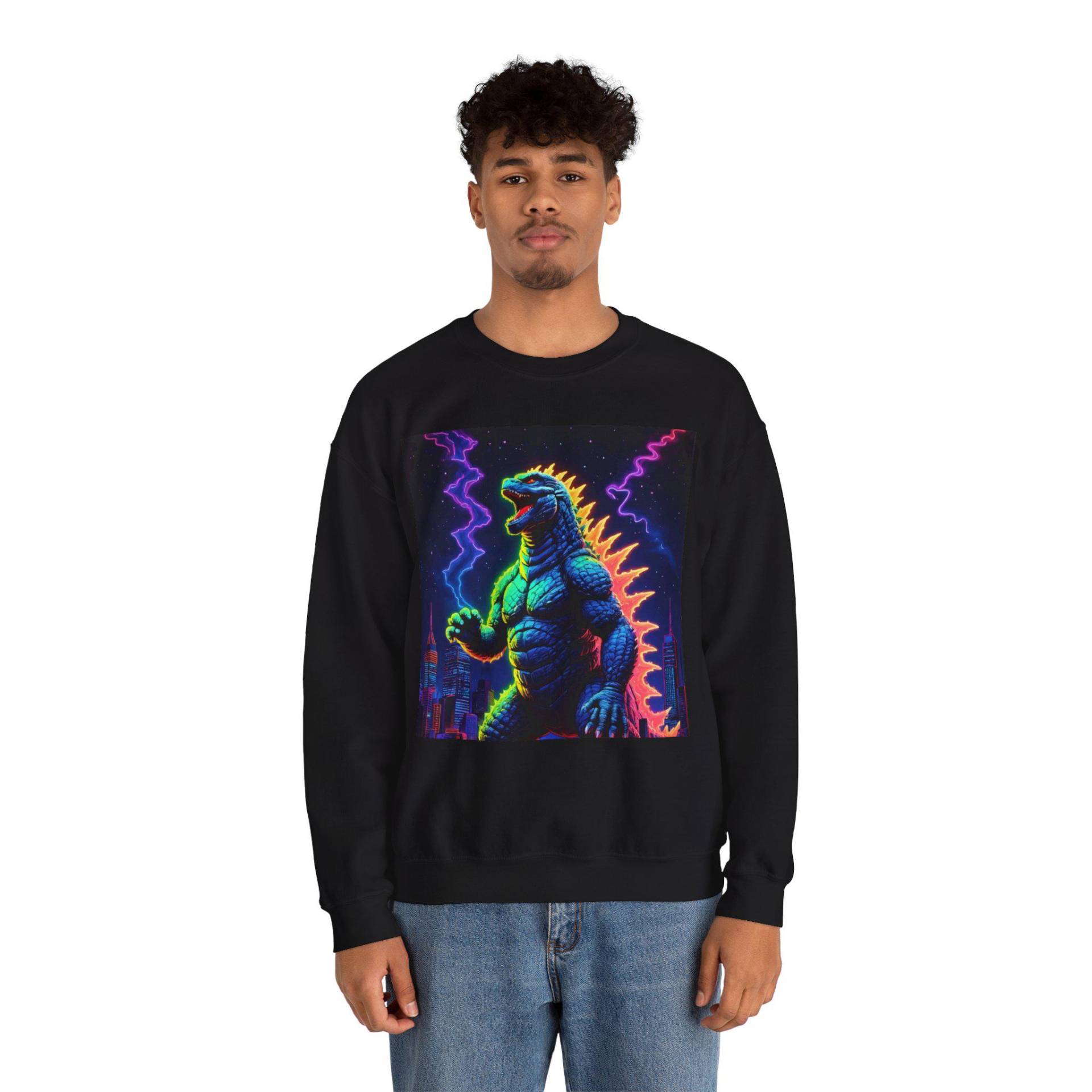 Godzilla Sweatshirts For Men Kaiju Unisex Sweatshirt Monster Fan Gift Gojira Apparel Creature Feature Jumper Retro von MerchTeeShop