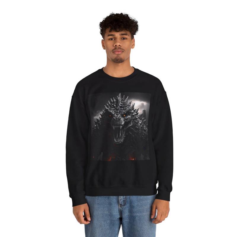 Godzilla Sweatshirts For Men Kaiju Unisex Sweatshirt Gojira Crewneck Jumper Monster Movie Fan Gift Retro Japanese Film Apparel von MerchTeeShop