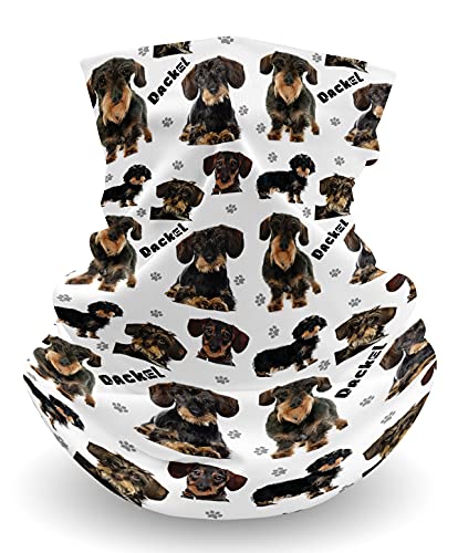 Merchandise for Fans Multifunktionstuch | Schlauchschal | Bandana | Halstuch Fotodruck Damen, Herren, Kinder | Motiv: Dackel/Teckel/Dachshund 02 von Merchandise for Fans