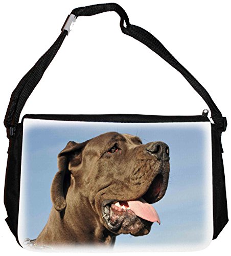 Merchandise for Fans Schultertasche - 38x28x8cm, 8,5 Liter, schwarz Motiv: Deutsche/Dänische Dogge - 01 von Merchandise for Fans