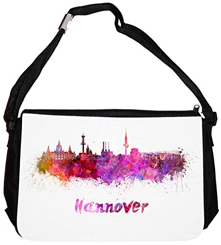 Merchandise for Fans Schultertasche - 38x28x8cm, 8,5 Liter, schwarz Motiv: Silhouette Hannover - 13 von Merchandise for Fans