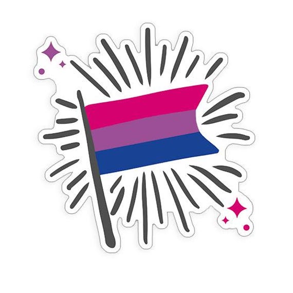 Bi Flag - Zugeschnittener Vinylsticker von Merchbaendchen
