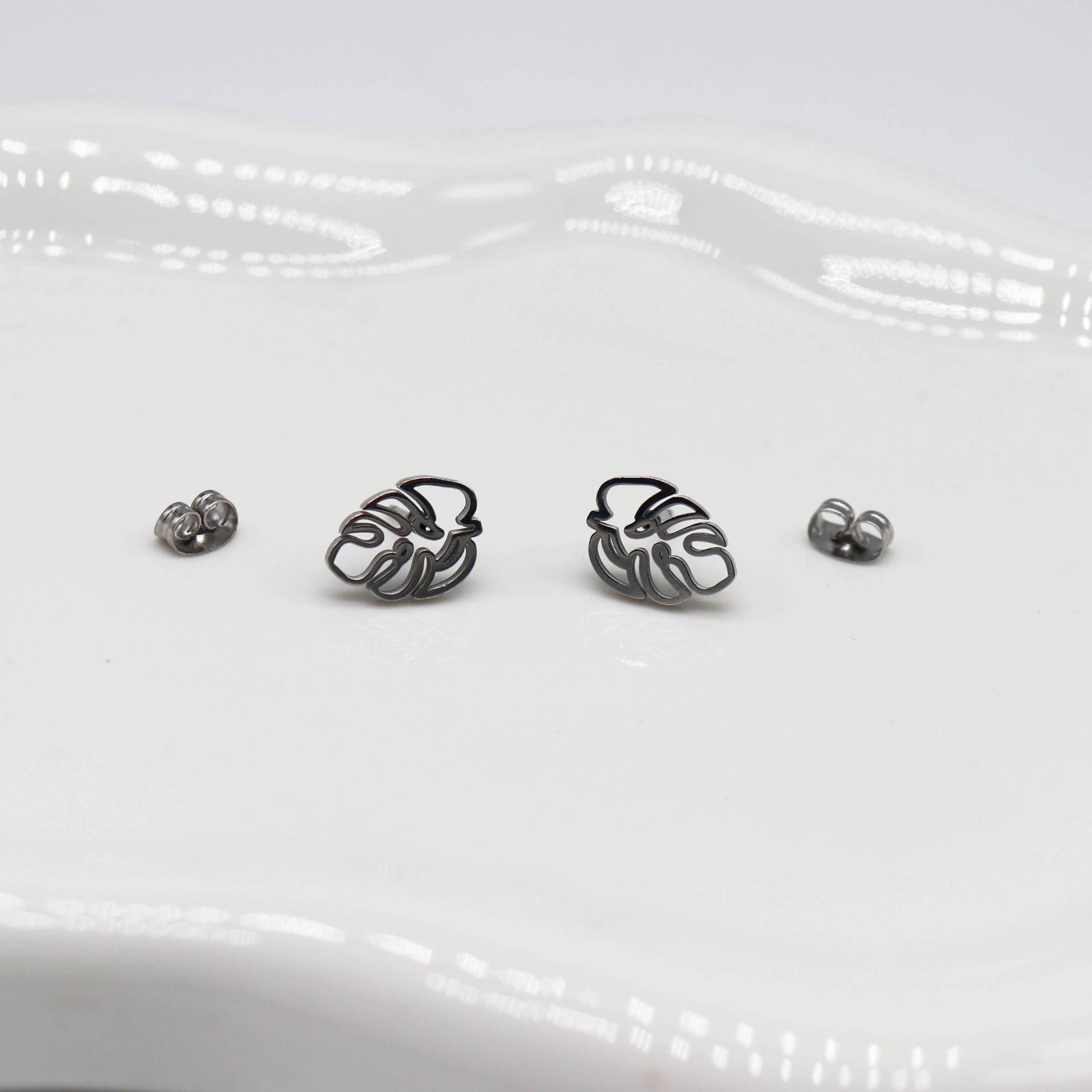 Monstera Ohrringe | Silber von Merchbaendchen