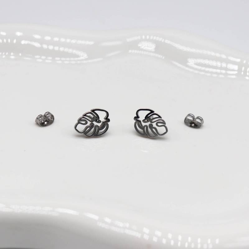 Monstera Ohrringe | Silber von Merchbaendchen