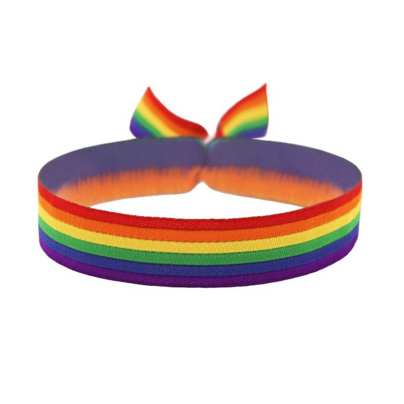 Regenbogen Flagge Armband von Merchbaendchen