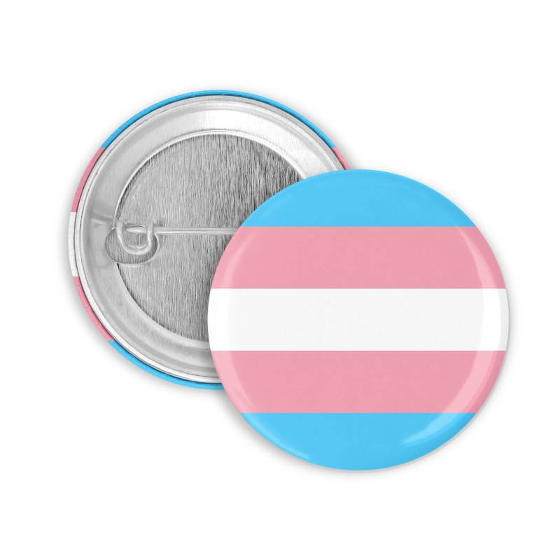 Trans Flagge Button | 25mm von Merchbaendchen