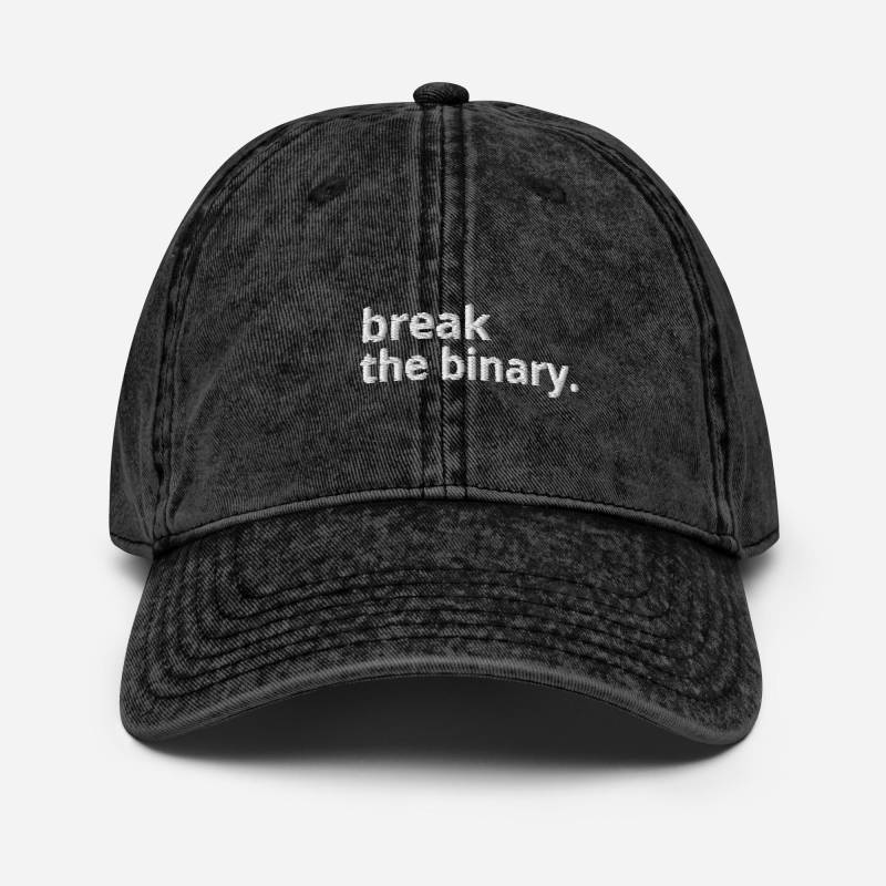 Vintage Break The Binary Cap | Bestickt von Merchbaendchen