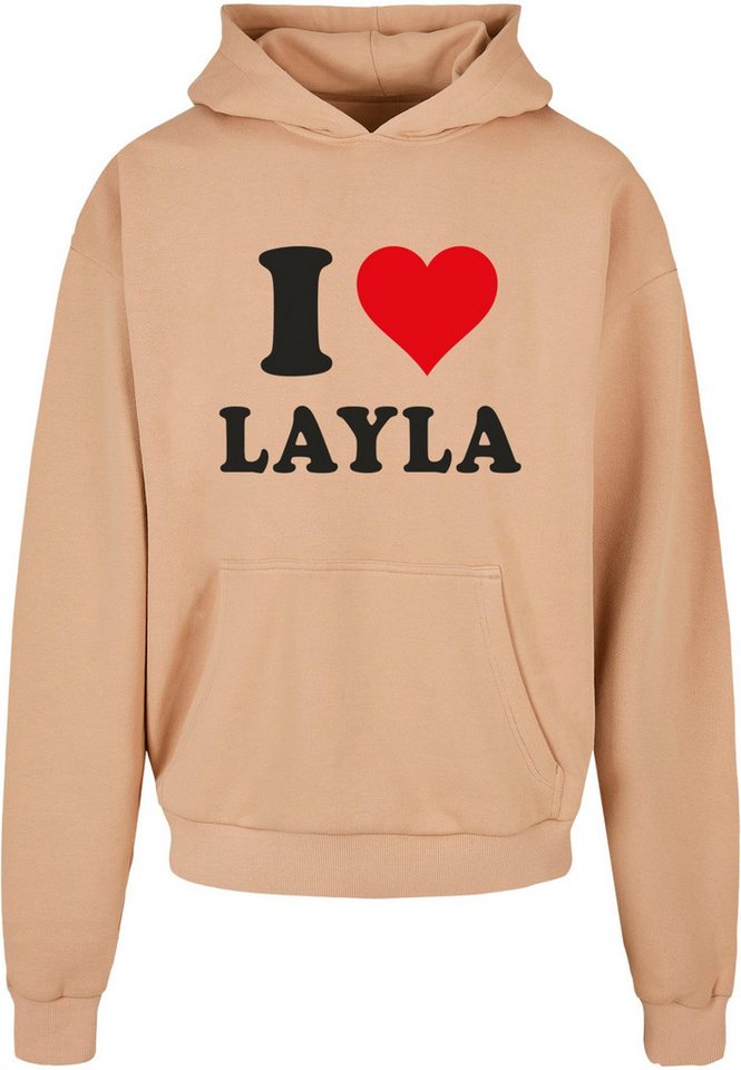 Merchcode Kapuzensweatshirt Merchcode Herren I Love Layla Ultra Heavy Hoody (1-tlg) von Merchcode