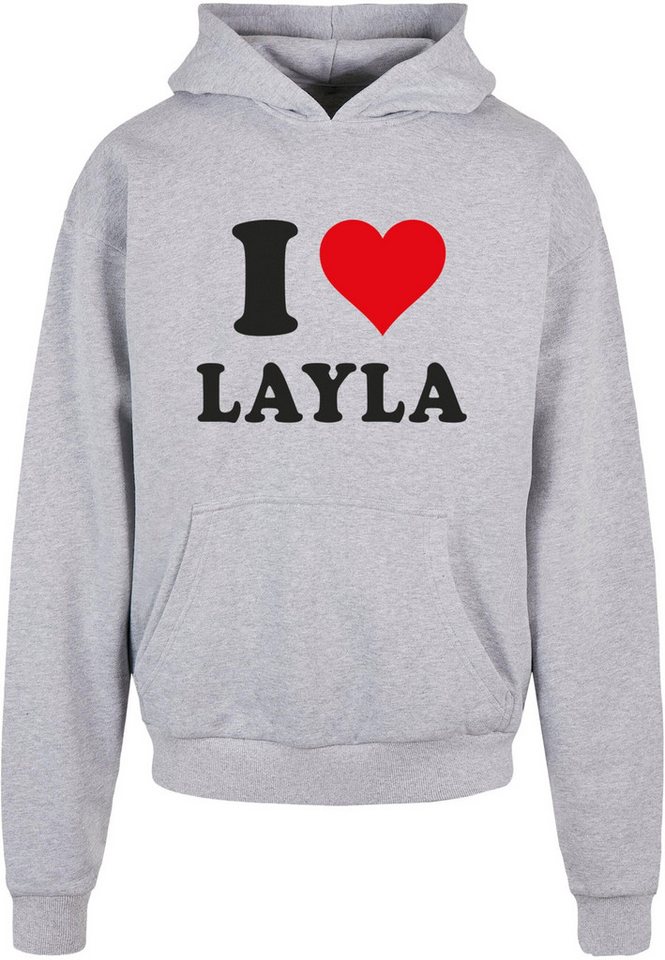 Merchcode Kapuzensweatshirt Merchcode Herren I Love Layla Ultra Heavy Hoody (1-tlg) von Merchcode