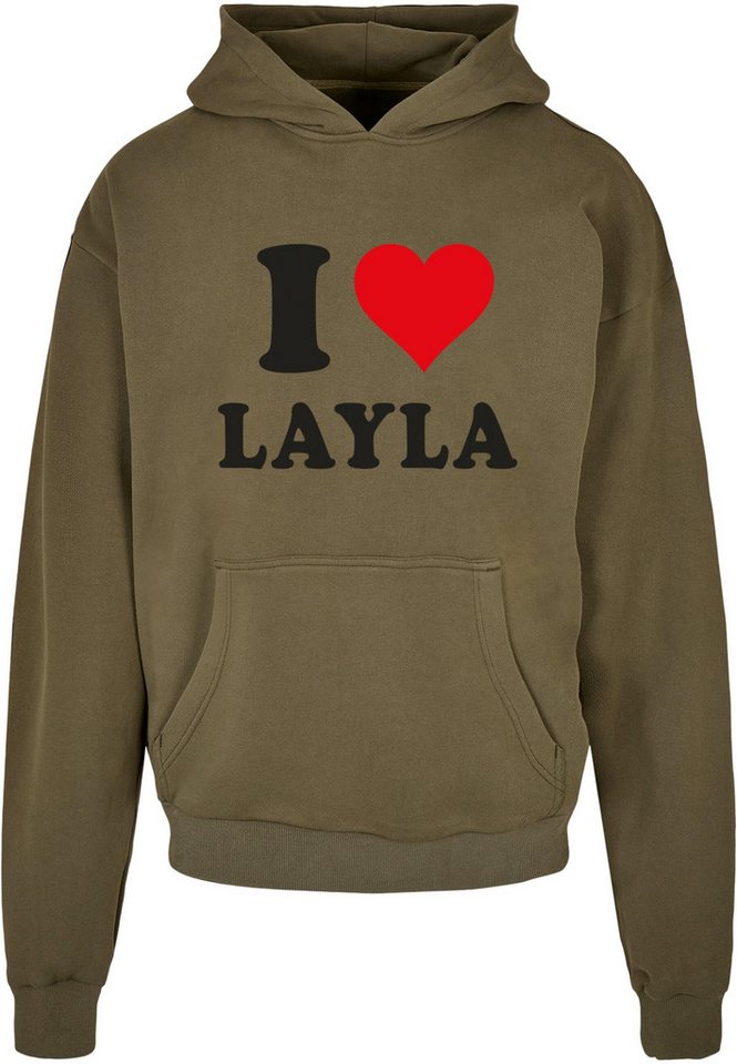 Merchcode Kapuzensweatshirt Merchcode Herren I Love Layla Ultra Heavy Hoody (1-tlg) von Merchcode