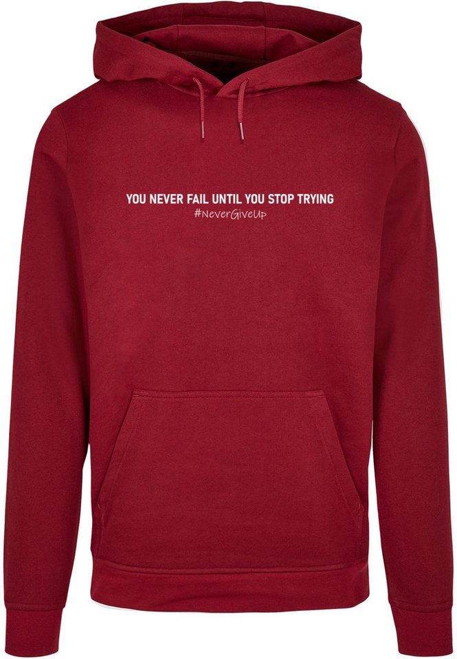 Merchcode Kapuzensweatshirt Merchcode Herren Never Give Up Basic Hoody (1-tlg) von Merchcode