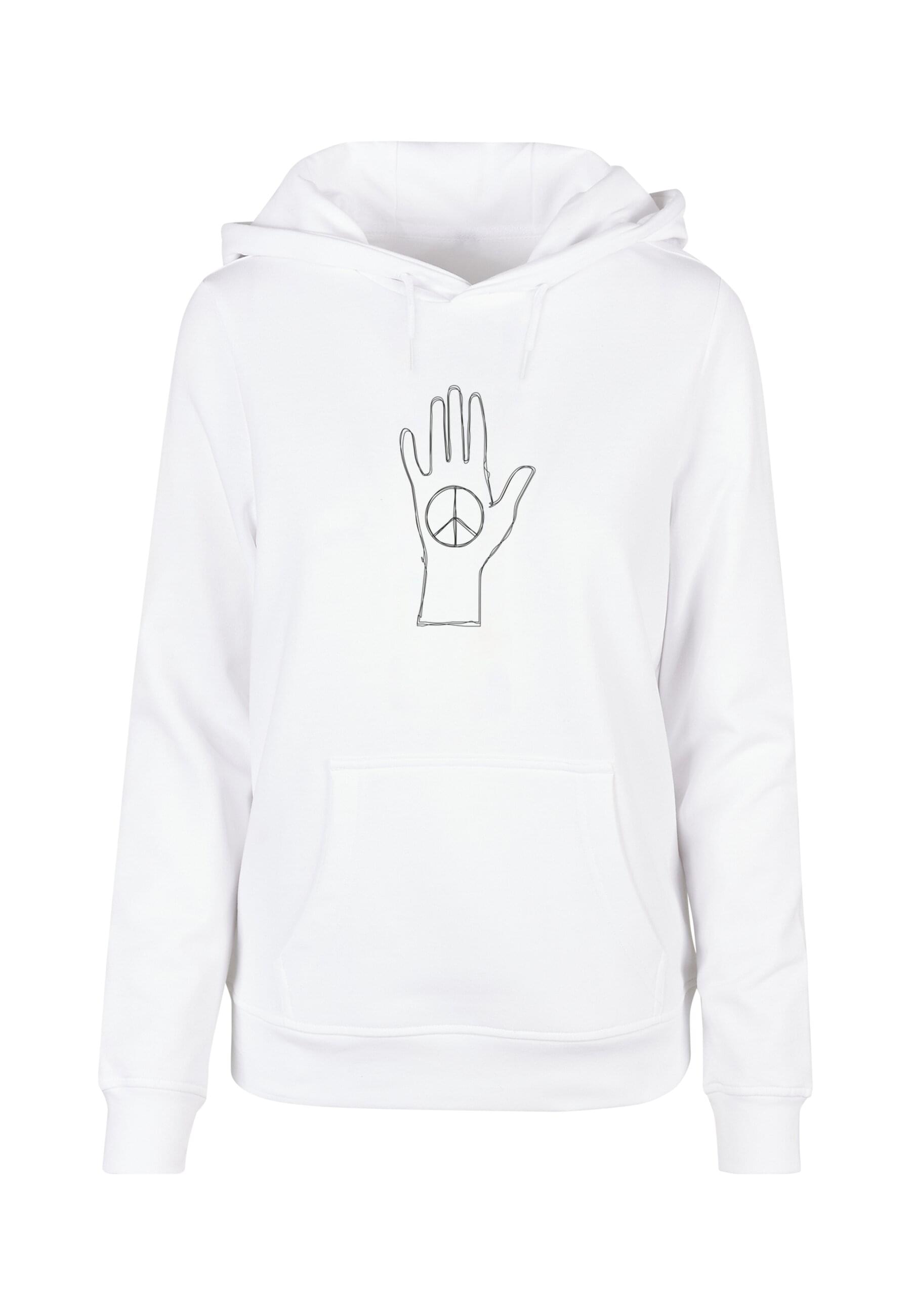 Merchcode Kapuzenpullover "Merchcode Damen Ladies Peace - Scribble Hand White Basic Hoody", (1 tlg.) Merchcode Kapuzenpullover "Merchcode Damen Ladies Peace - Scribble Hand White Basic Hoody", (1 tlg.) von Merchcode