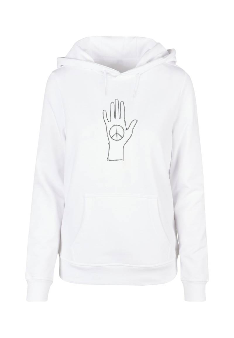 Merchcode Kapuzenpullover "Merchcode Damen Ladies Peace - Scribble Hand White Basic Hoody", (1 tlg.) von Merchcode