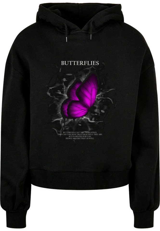 Merchcode Kapuzenpullover Merchcode Ladies Butterflies Organic Oversized Hoody (1-tlg) von Merchcode