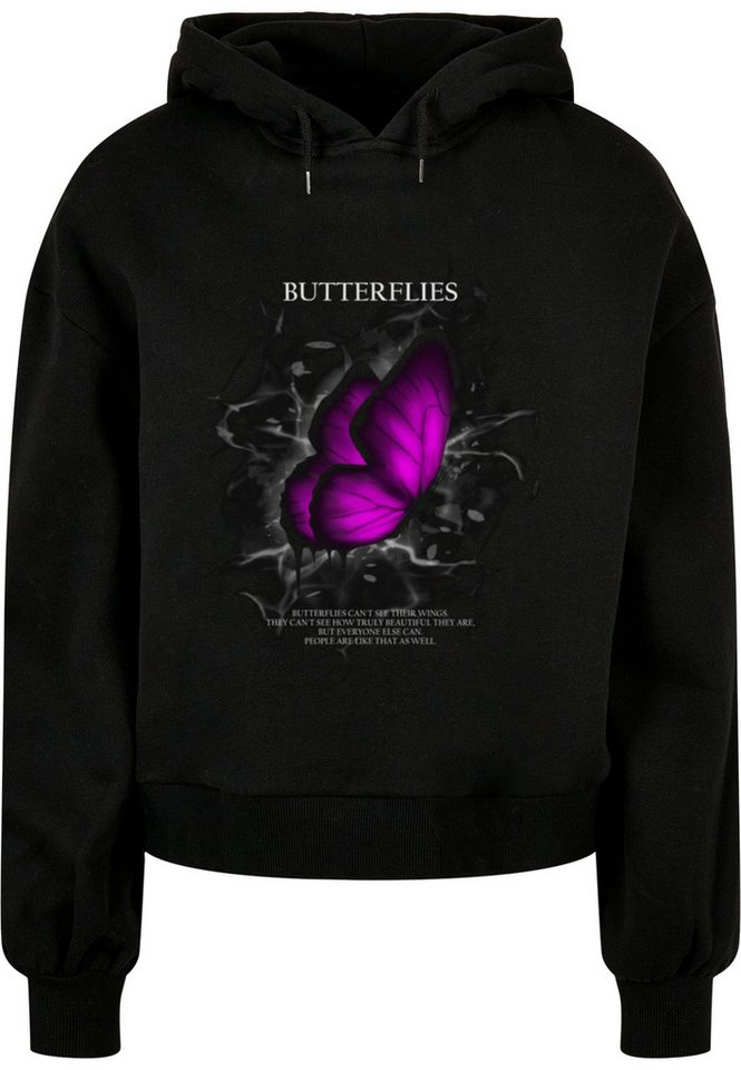 Merchcode Kapuzenpullover Merchcode Ladies Butterflies Organic Oversized Hoody (1-tlg) von Merchcode