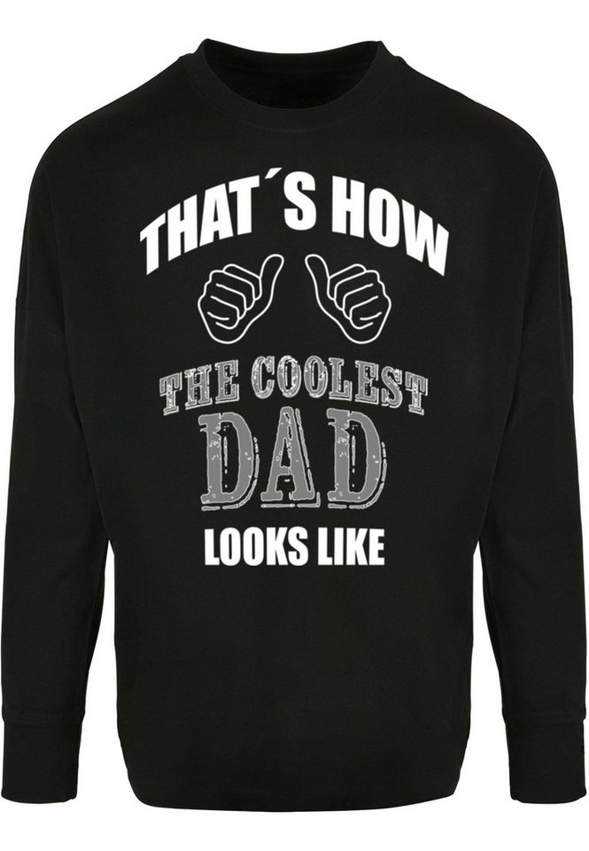 Merchcode Longsleeve Merchcode Herren Coolest Dad Oversized Cut On Sleeve Longsleeve (1-tlg) von Merchcode