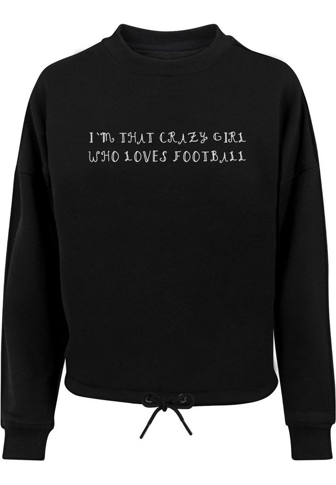 Merchcode Sweater Merchcode Damen Ladies Crazy Football Girl Oversize Crewneck von Merchcode