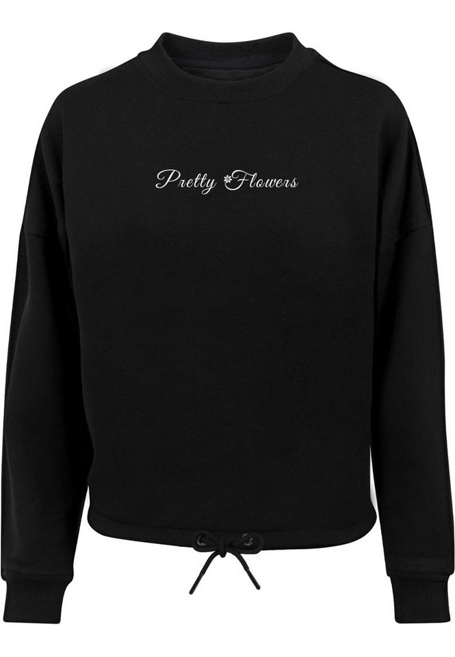 Merchcode Sweater Merchcode Damen Ladies Pretty Flowers - Oversize Crewneck von Merchcode