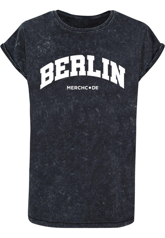 Merchcode T-Shirt Merchcode Damen Ladies Berlin Wording - Acid Washed T-Shirt (1-tlg) von Merchcode