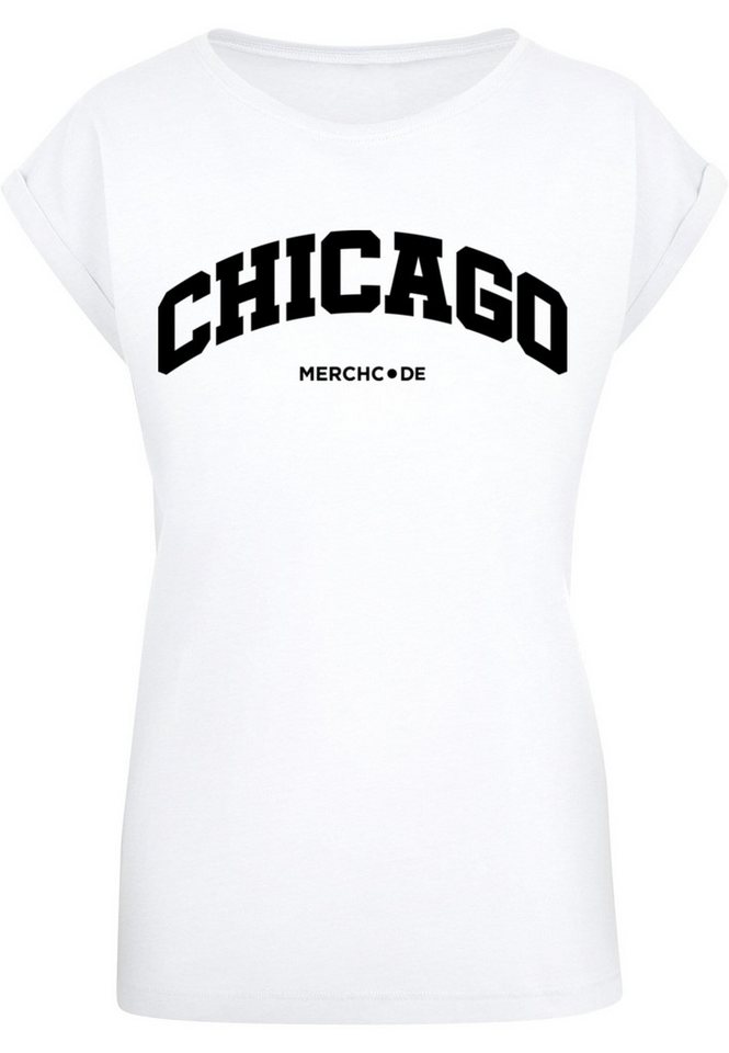 Merchcode T-Shirt Merchcode Damen Ladies Chicago Wording - T-Shirt (1-tlg) von Merchcode