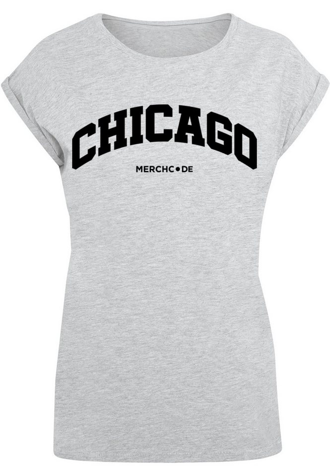 Merchcode T-Shirt Merchcode Damen Ladies Chicago Wording - T-Shirt (1-tlg) von Merchcode