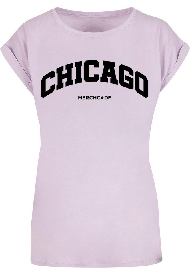 Merchcode T-Shirt Merchcode Damen Ladies Chicago Wording - T-Shirt (1-tlg) von Merchcode