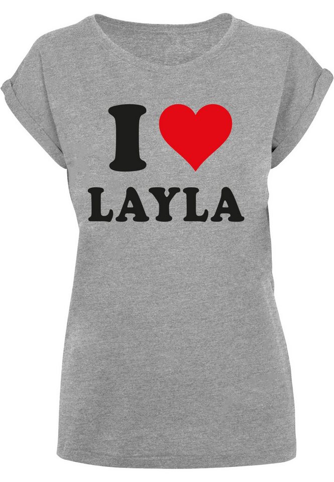 Merchcode T-Shirt Merchcode Damen Ladies I Love Layla T-Shirt (1-tlg) von Merchcode