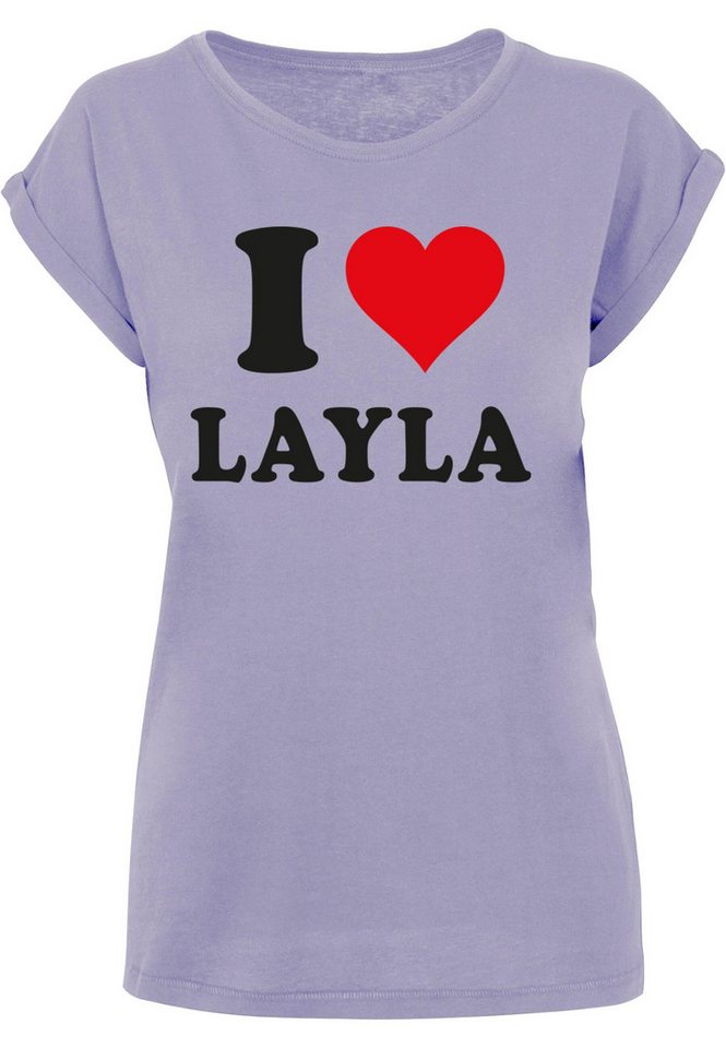 Merchcode T-Shirt Merchcode Damen Ladies I Love Layla T-Shirt (1-tlg) von Merchcode