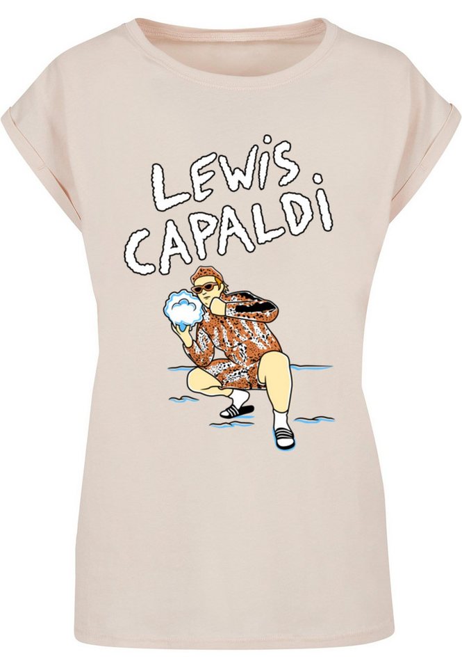 Merchcode T-Shirt Merchcode Damen Ladies Lewis Capaldi - Snowleopard T-Shirt (1-tlg) von Merchcode