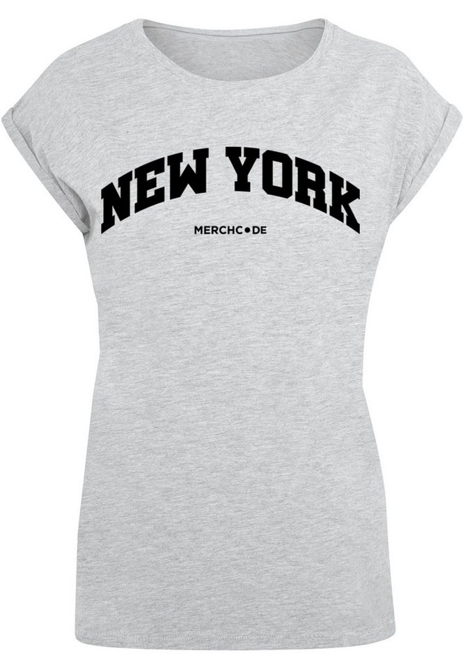 Merchcode T-Shirt Merchcode Damen Ladies New York Wording - T-Shirt (1-tlg) von Merchcode