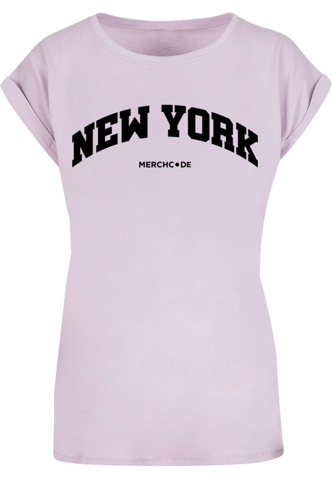 Merchcode T-Shirt Merchcode Damen Ladies New York Wording - T-Shirt (1-tlg) von Merchcode