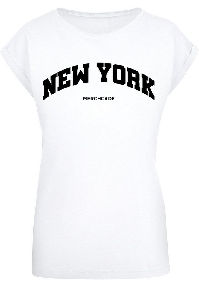 Merchcode T-Shirt Merchcode Damen Ladies New York Wording - T-Shirt (1-tlg) von Merchcode