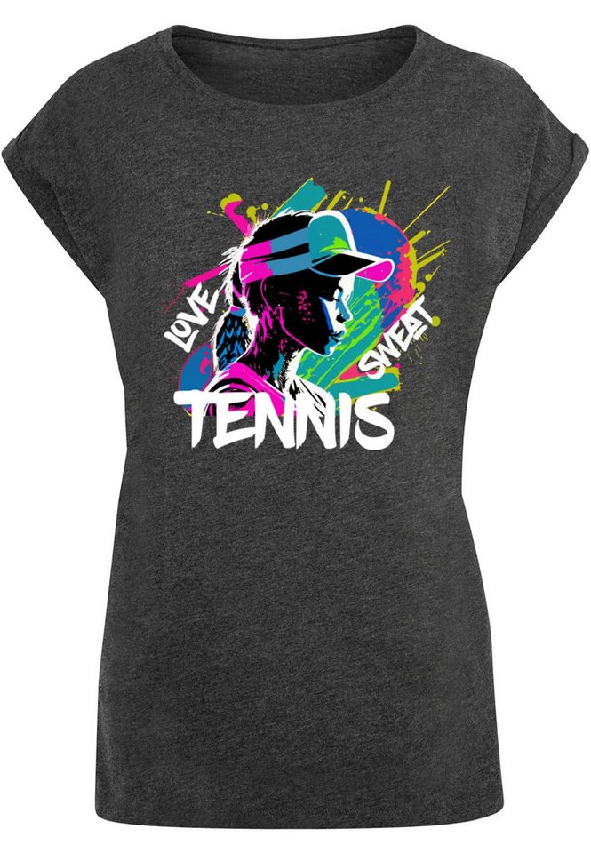 Merchcode T-Shirt Merchcode Damen Ladies Tennis Love, Sweat - T-Shirt (1-tlg) von Merchcode