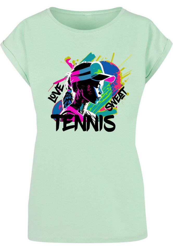 Merchcode T-Shirt Merchcode Damen Ladies Tennis Love, Sweat - T-Shirt (1-tlg) von Merchcode