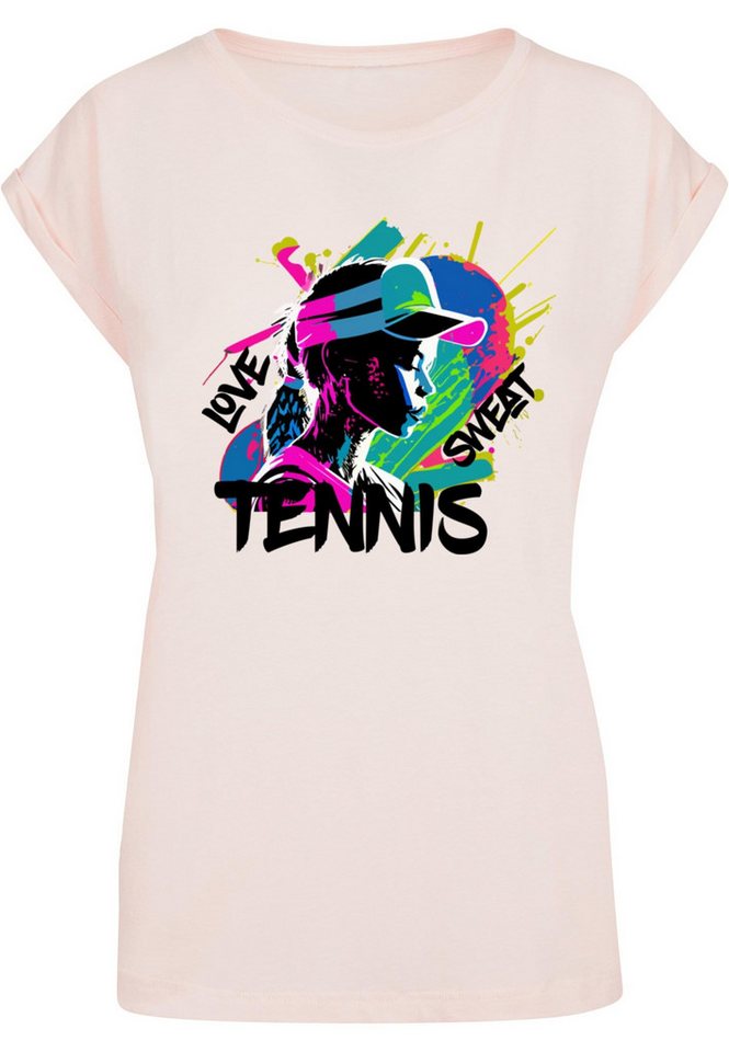 Merchcode T-Shirt Merchcode Damen Ladies Tennis Love, Sweat - T-Shirt (1-tlg) von Merchcode