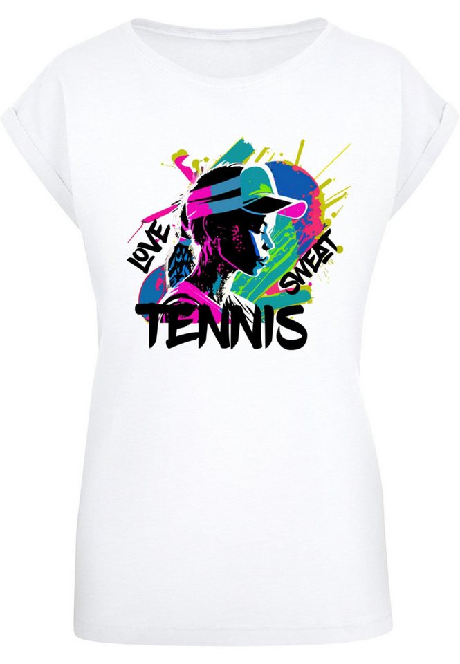 Merchcode T-Shirt Merchcode Damen Ladies Tennis Love, Sweat - T-Shirt (1-tlg) von Merchcode