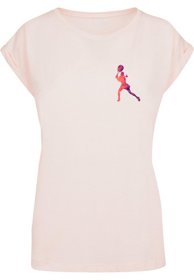 Merchcode T-Shirt Merchcode Damen Ladies Tennis Woman Silhouette - T-Shirt (1-tlg) von Merchcode