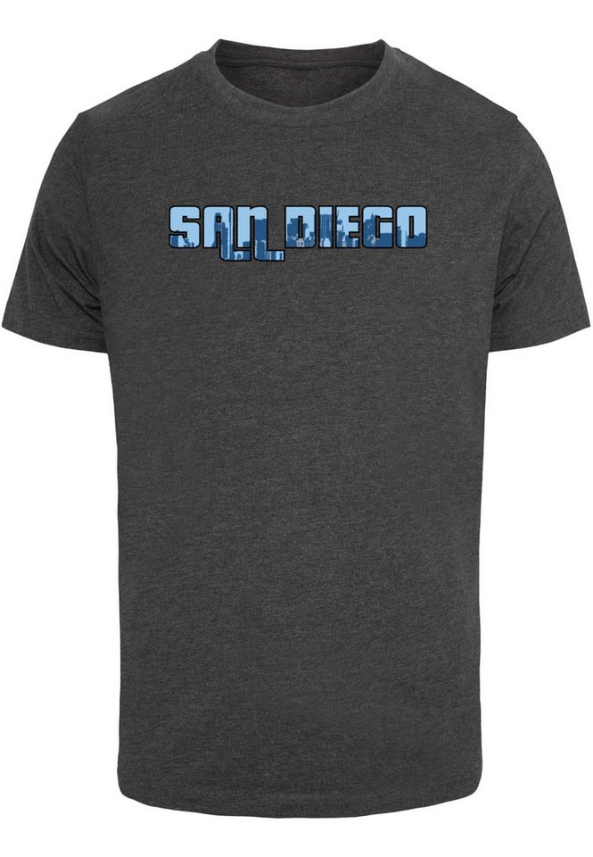 Merchcode T-Shirt Merchcode Herren Grand San Diego Skyline T-Shirt Round Neck (1-tlg) von Merchcode