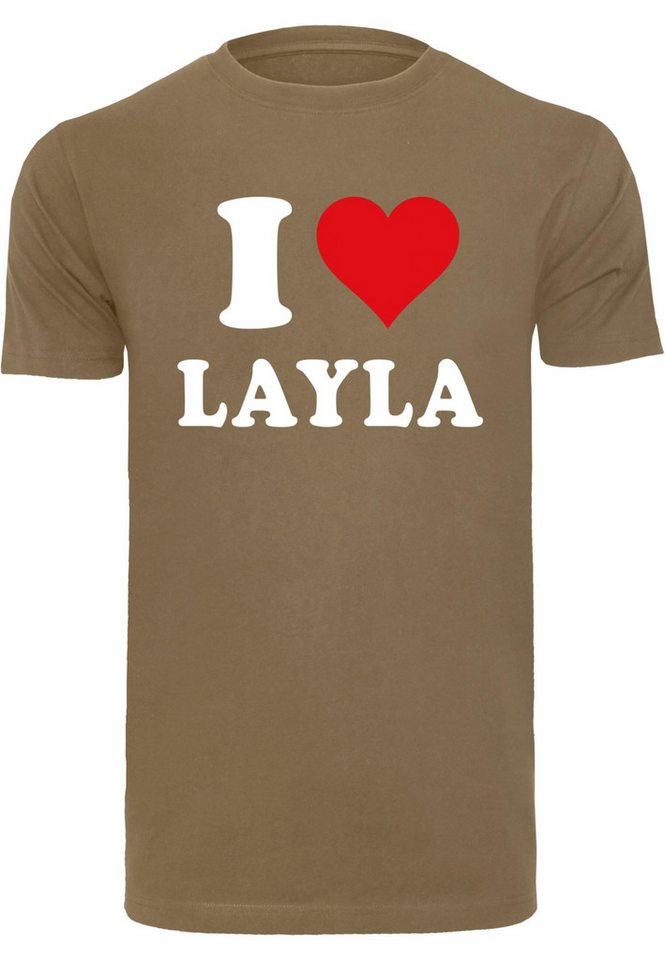 Merchcode T-Shirt Merchcode Herren I Love Layla X T-Shirt (1-tlg) von Merchcode