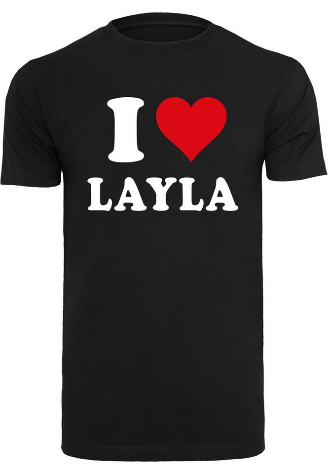 Merchcode T-Shirt Merchcode Herren I Love Layla X T-Shirt (1-tlg) von Merchcode