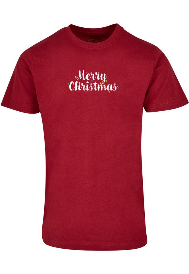 Merchcode T-Shirt Merchcode Herren Merry Christmas Lights Basic Round Neck T-Shirt (1-tlg) von Merchcode