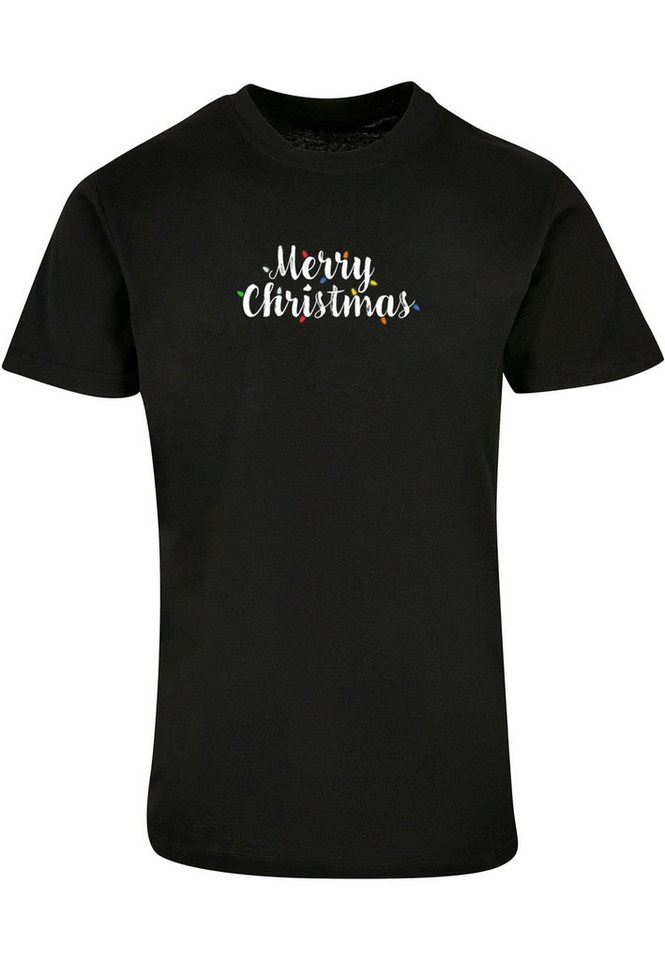 Merchcode T-Shirt Merchcode Herren Merry Christmas Lights Basic Round Neck T-Shirt (1-tlg) von Merchcode